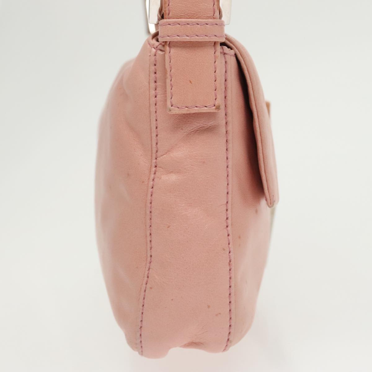 FENDI Mamma Baguette Shoulder Bag Leather Pink Silver 100213