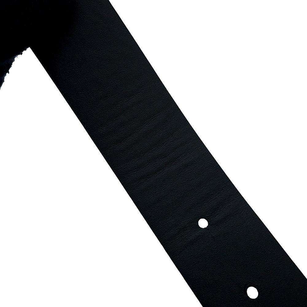CHANEL CC Logo Belt Size 75 Black/White Leather