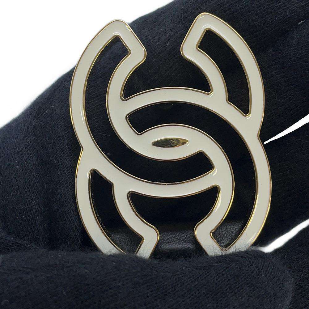 CHANEL CC Logo Belt Size 75 Black/White Leather