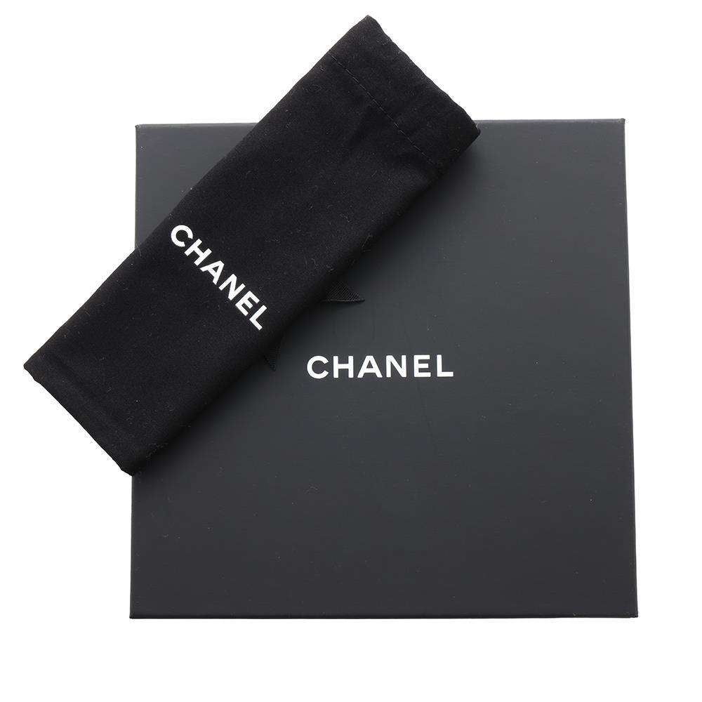 CHANEL CC Logo Belt Size 75 Black/White Leather