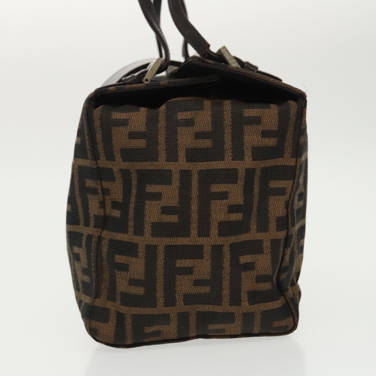 FENDI Zucca Canvas Mamma Baguette Shoulder Bag Brown Black Silver 100278