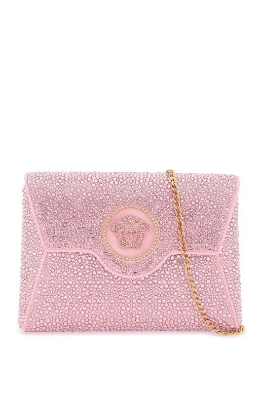 Versace La Medusa Envelope Clutch With Crystals Women