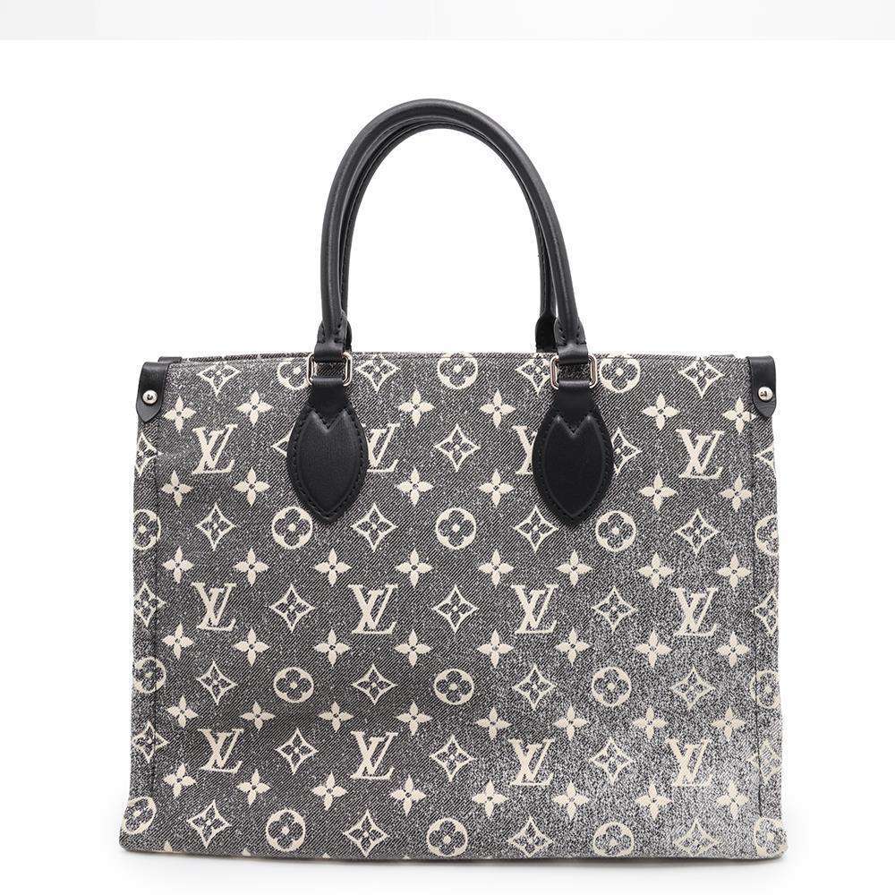 LOUIS VUITTON Onthego Noir/WhiteM46448 Monogramãƒ»Jacquard Denim Size MM