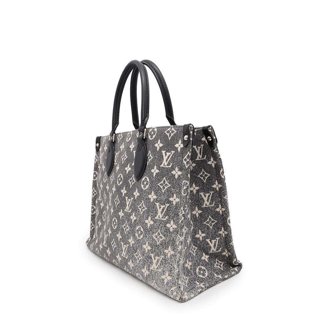 LOUIS VUITTON Onthego Noir/WhiteM46448 Monogramãƒ»Jacquard Denim Size MM