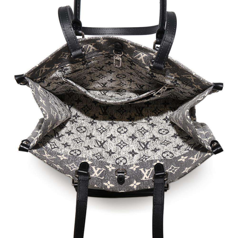 LOUIS VUITTON Onthego Noir/WhiteM46448 Monogramãƒ»Jacquard Denim Size MM