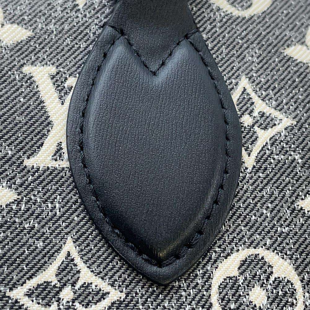 LOUIS VUITTON Onthego Noir/WhiteM46448 Monogramãƒ»Jacquard Denim Size MM