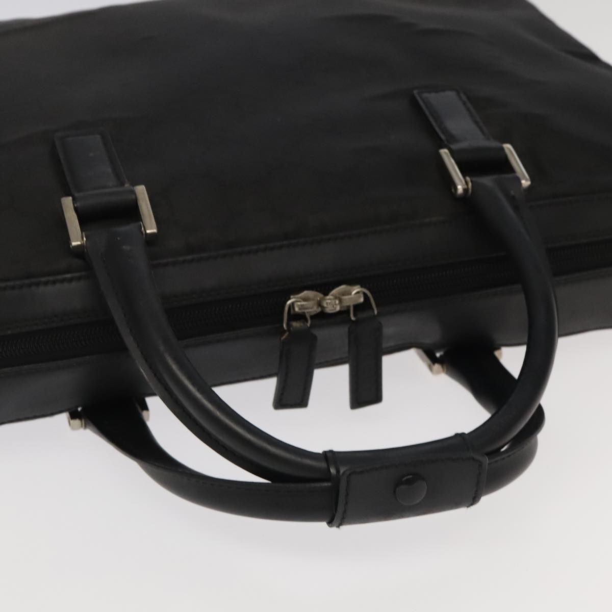 GUCCI GG Canvas Business Bag Black Silver 100341