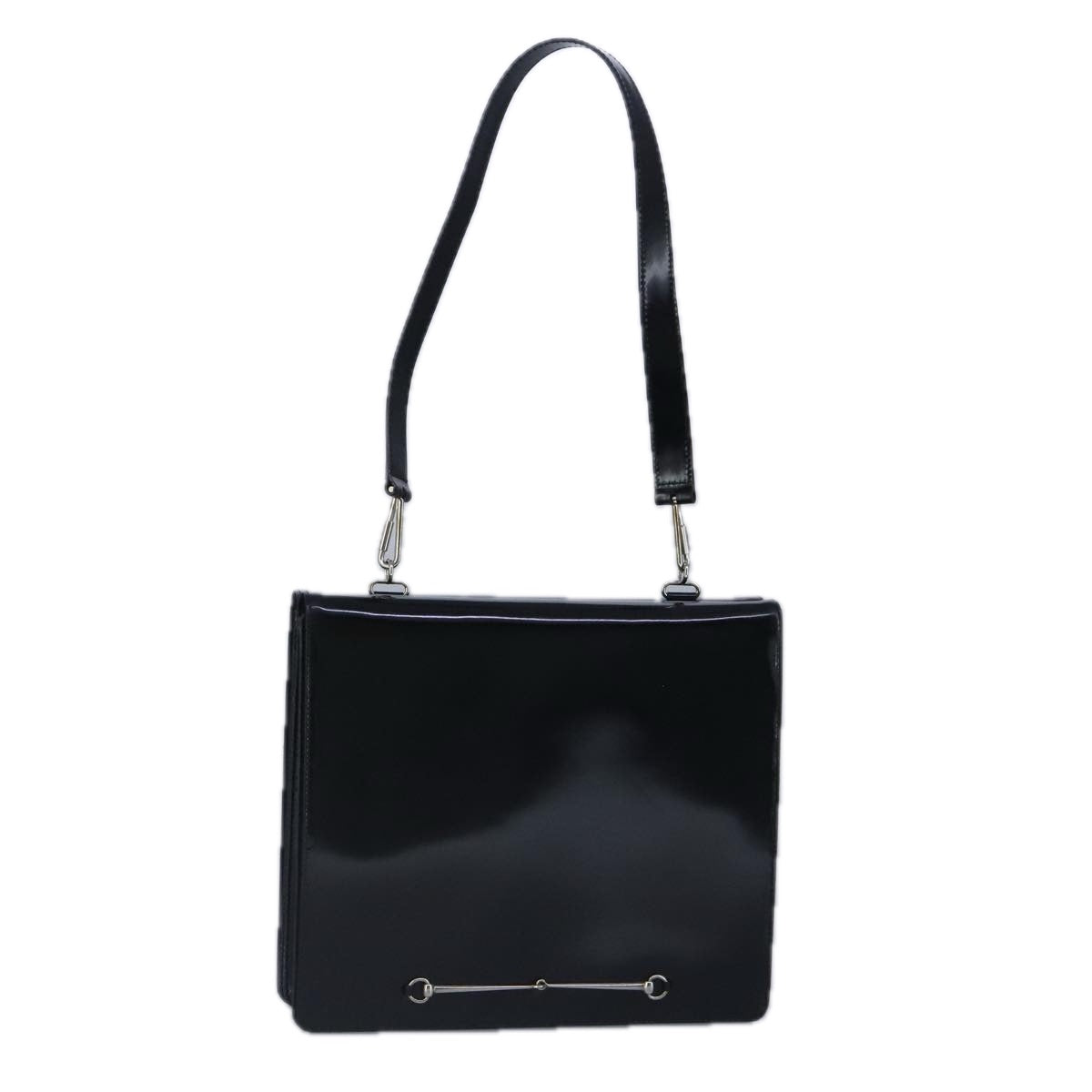GUCCI Shoulder Bag Enamel Black Silver 001 2684 1737 100342