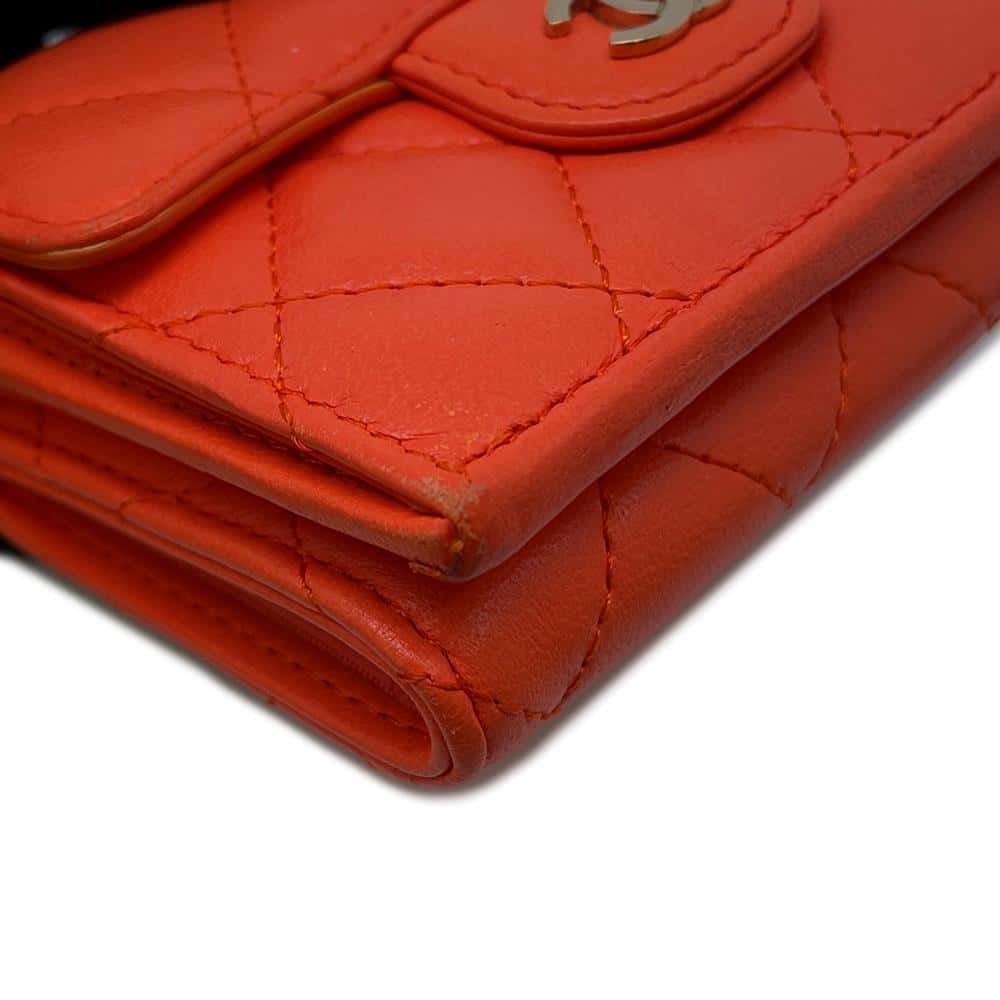 CHANEL Classic Small flap wallet OrangeAP0230 Lambskin