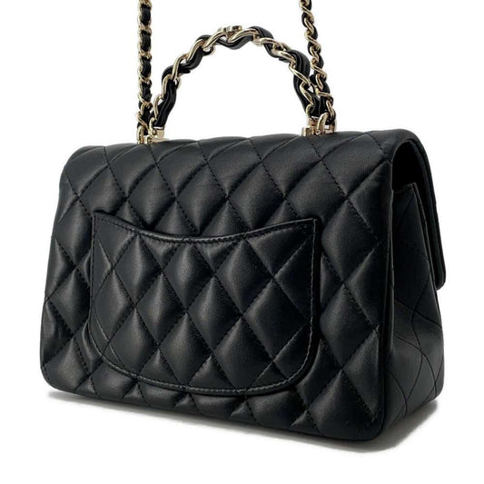 CHANEL Top handle Matelasse 2way Chain Shoulder BlackAS2431 Lambskin