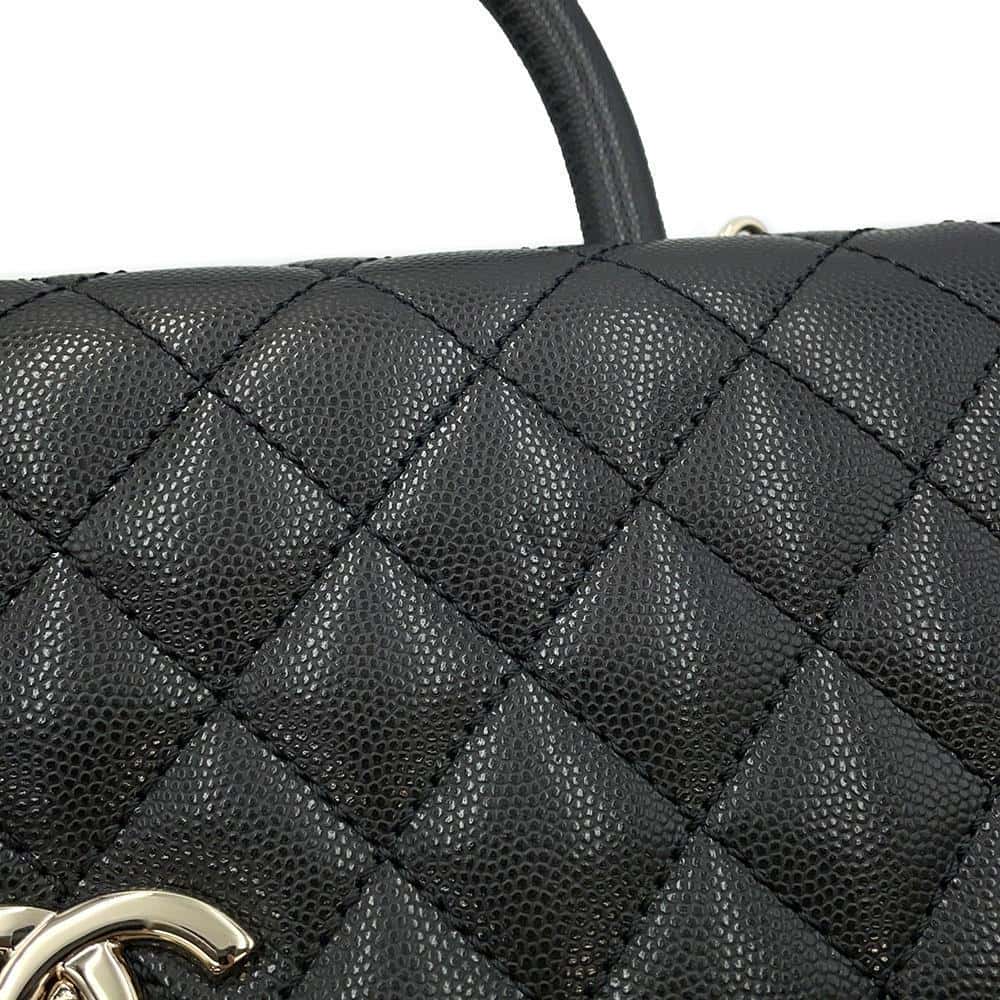 CHANEL Matelasse Coco Handle BlackA92991 Caviar Leather