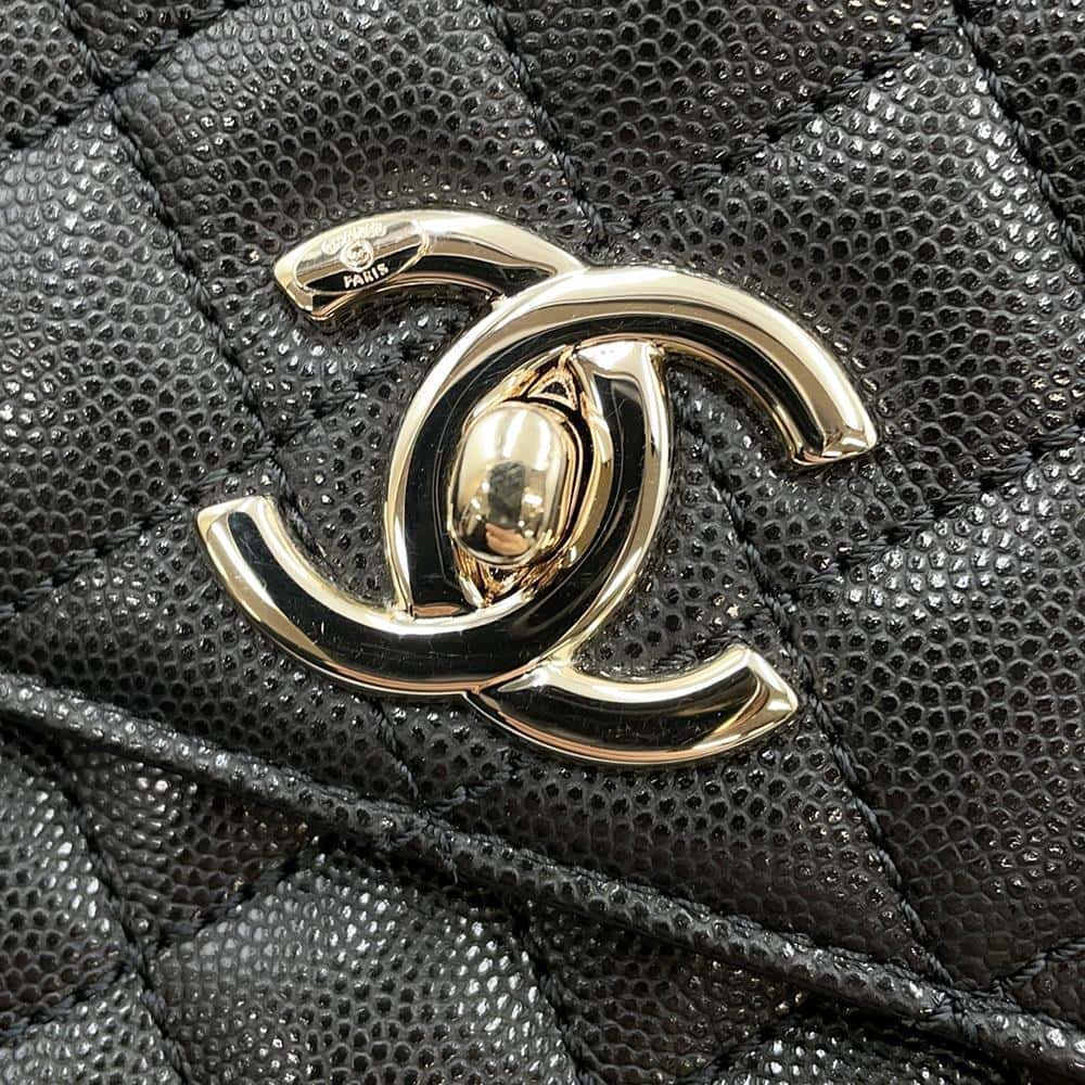 CHANEL Matelasse Coco Handle BlackA92991 Caviar Leather
