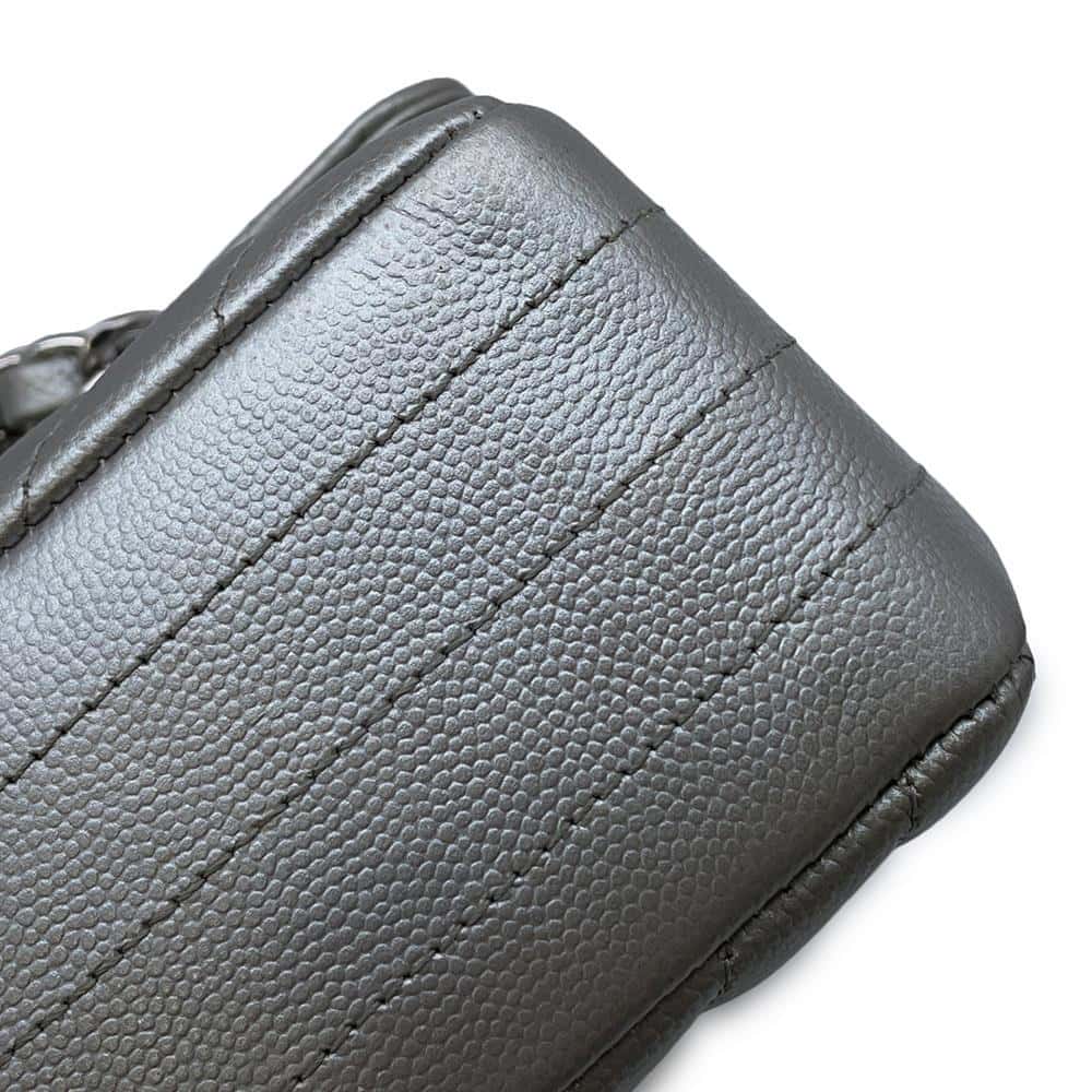 CHANEL Matelasse V Stitch ChainShoulder SilverA01112 Caviar Leather