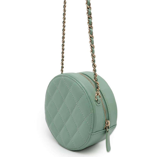 CHANEL Round Shoulder Bag Light GreenA70657 Lambskin