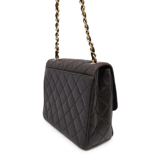 CHANEL Jumbo Matelasse Shoulder Bag Black Lambskin
