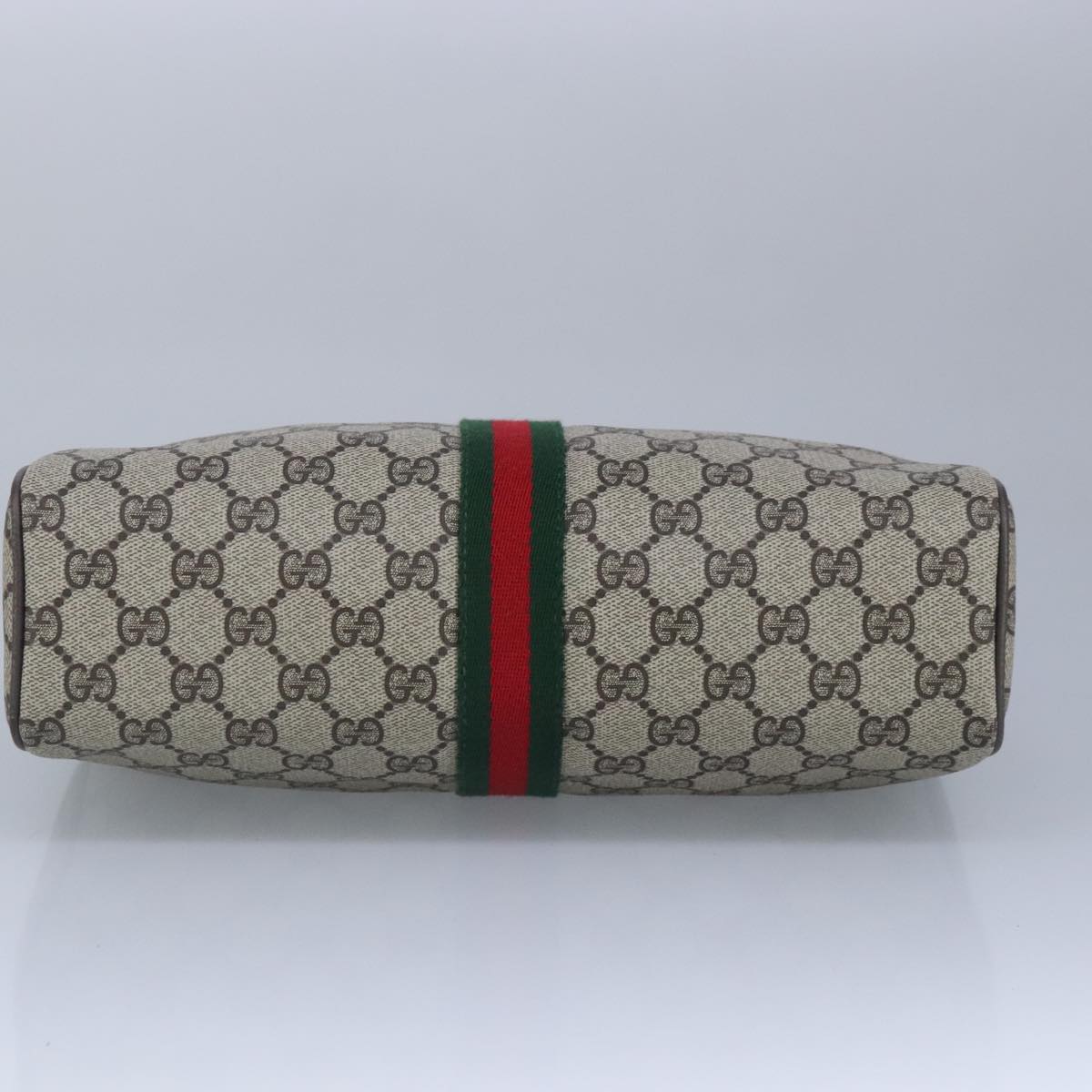 GUCCI GG Supreme Web Sherry Line Shoulder Bag PVC Beige Gold 100378