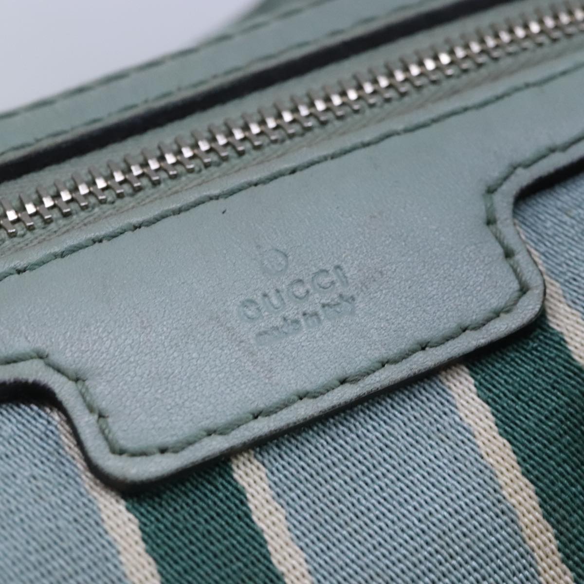 GUCCI GG Canvas Boston Bag 2way Beige Peppermint Silver 247205 100379