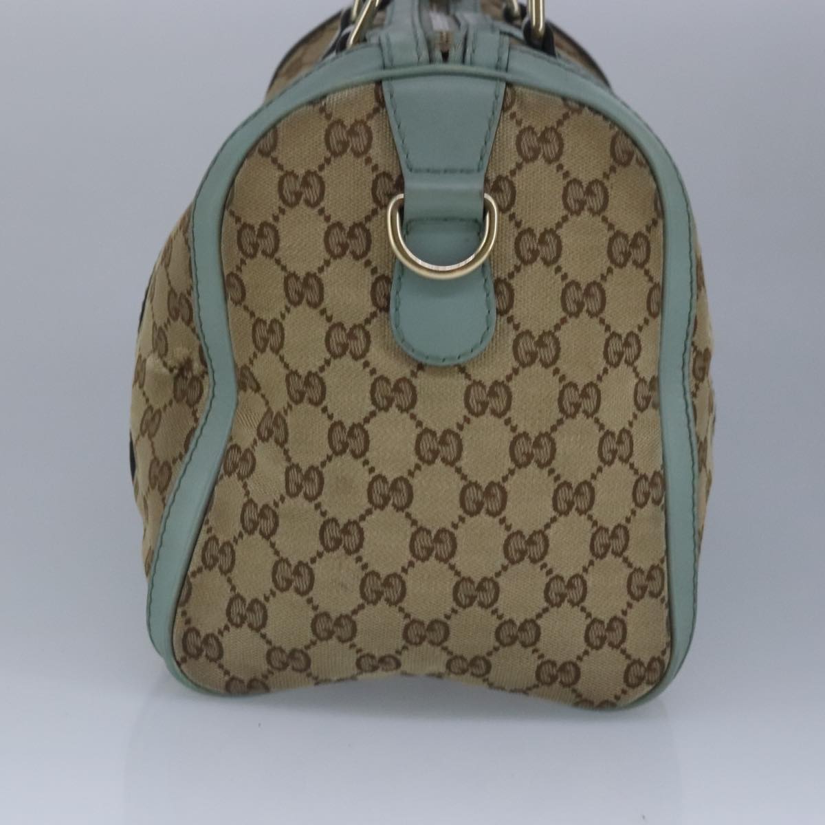 GUCCI GG Canvas Boston Bag 2way Beige Peppermint Silver 247205 100379