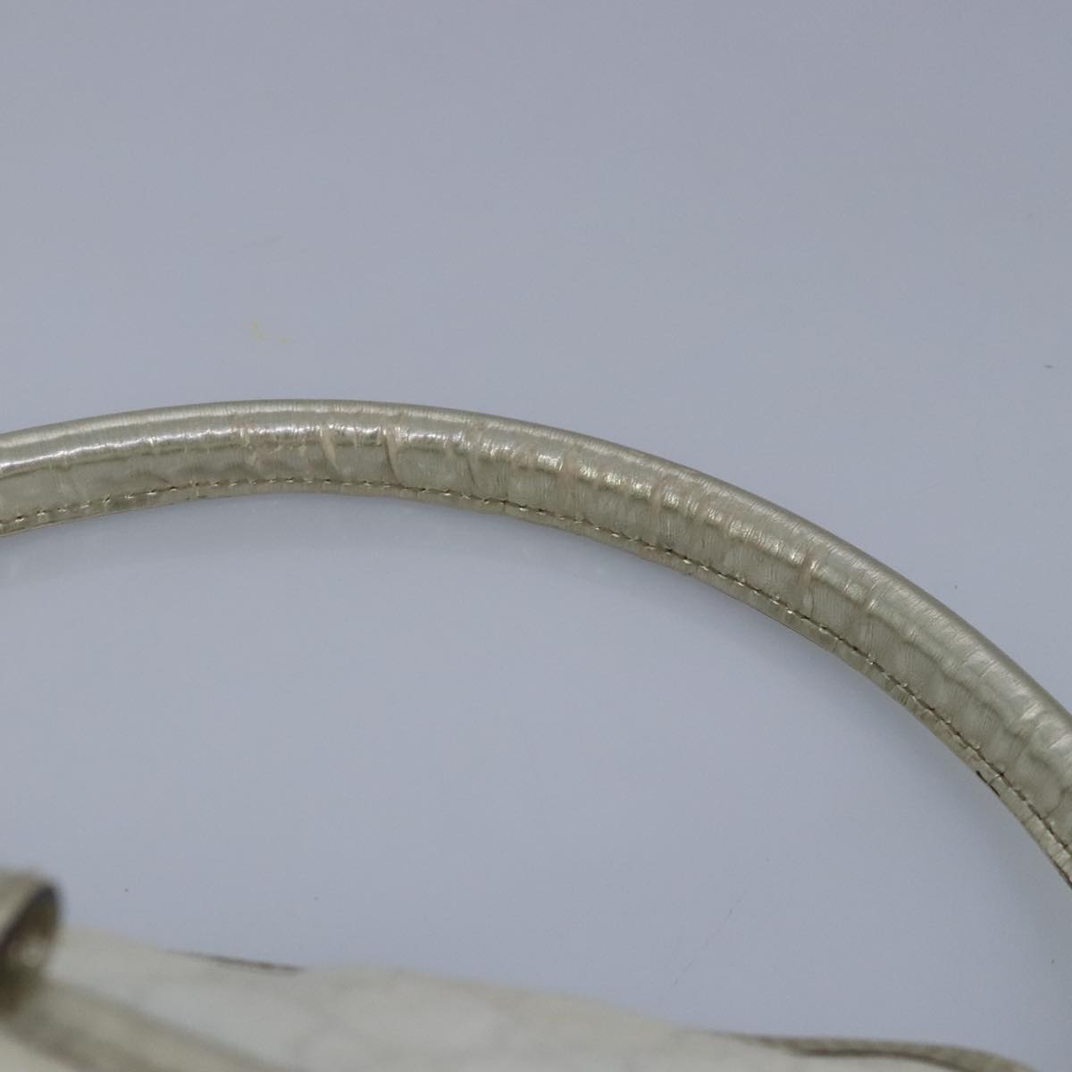 GUCCI GG Supreme Hand Bag PVC Leather White Gold 190258 100380