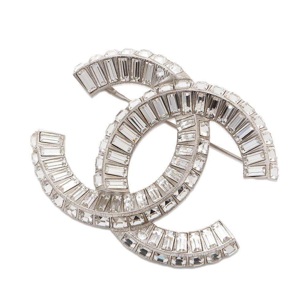 CHANEL CC Logo BroochA63085 Metal Rhinestone