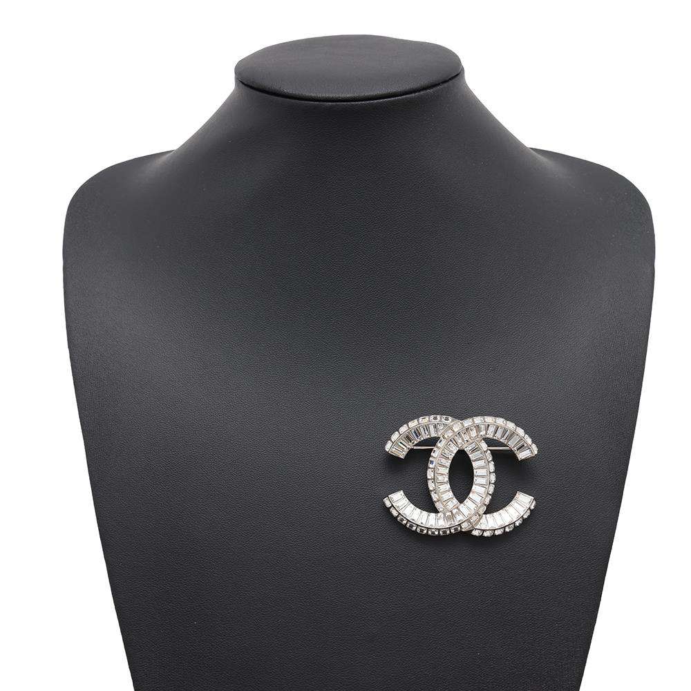 CHANEL CC Logo BroochA63085 Metal Rhinestone