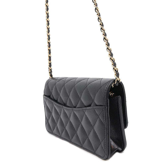CHANEL Timeless Classics Chain Wallet BlackAP3744 Caviar Leather