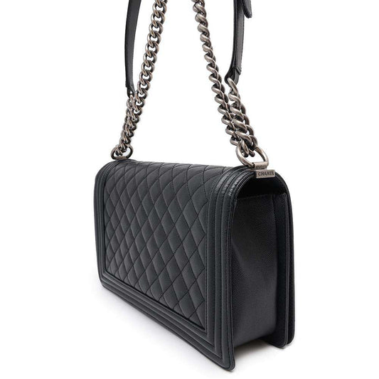 CHANEL Boy Chanel ChainShoulder BlackA92193 Caviar Leather Size 28