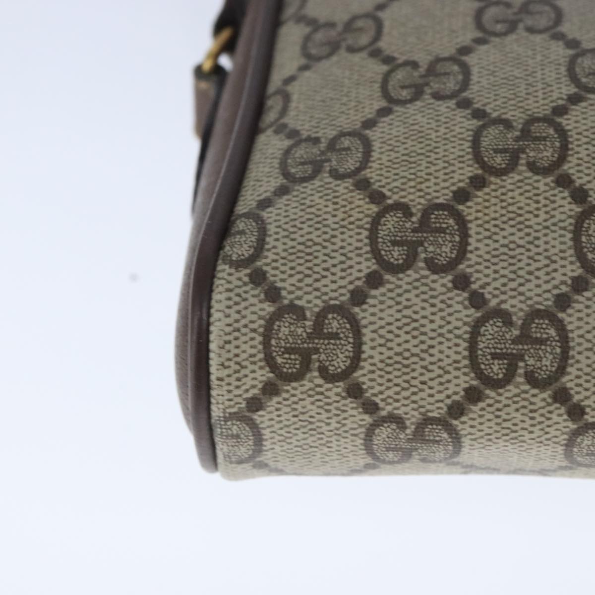 GUCCI GG Supreme Web Sherry Line Shoulder Bag PVC Beige Gold 100686