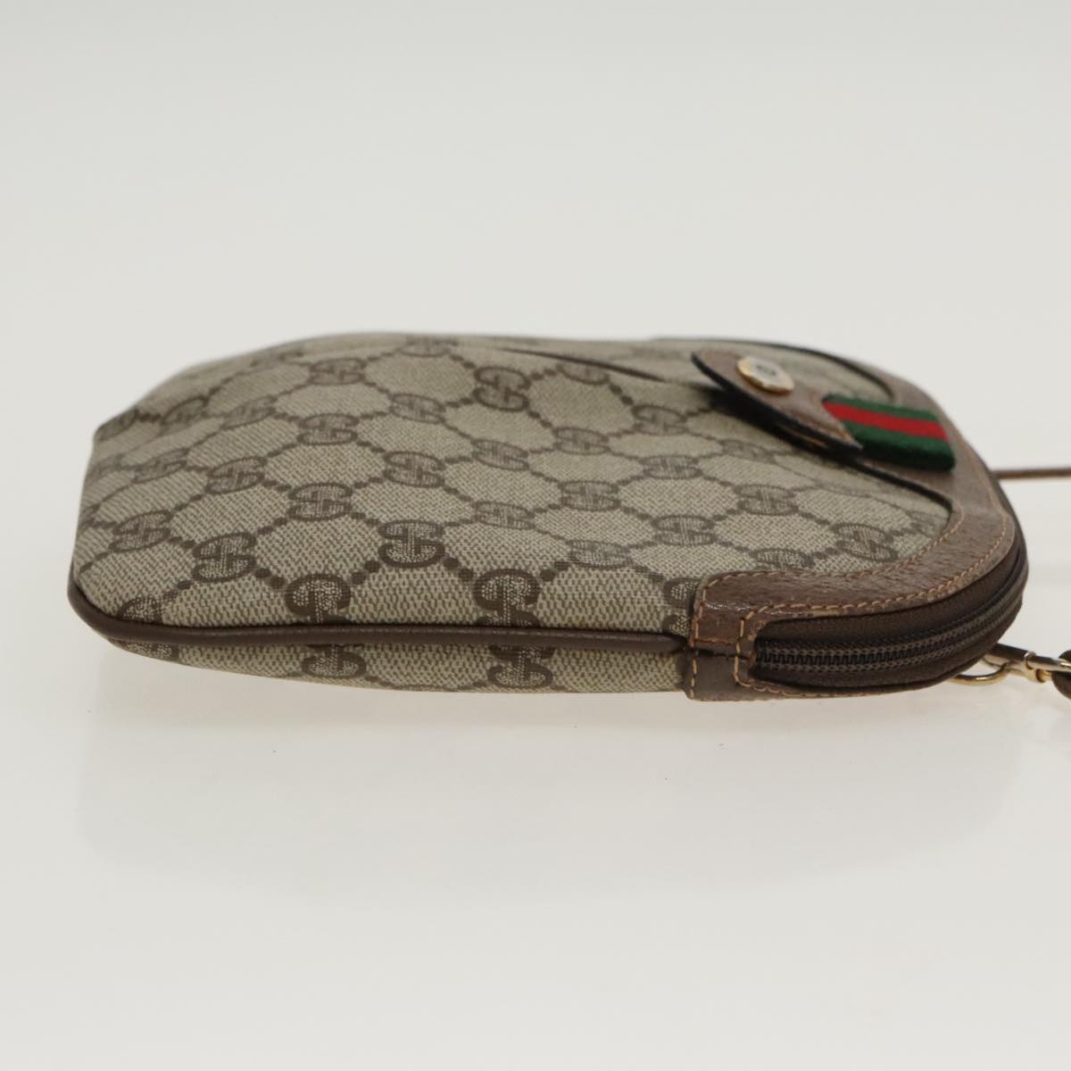 GUCCI GG Supreme Web Sherry Line Shoulder Bag PVC Beige 904 02 047 100689