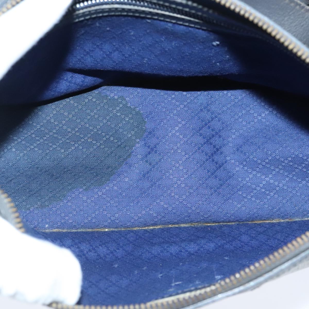 GUCCI GG Supreme Web Sherry Line Shoulder Bag PVC Leather Navy Gold 100690