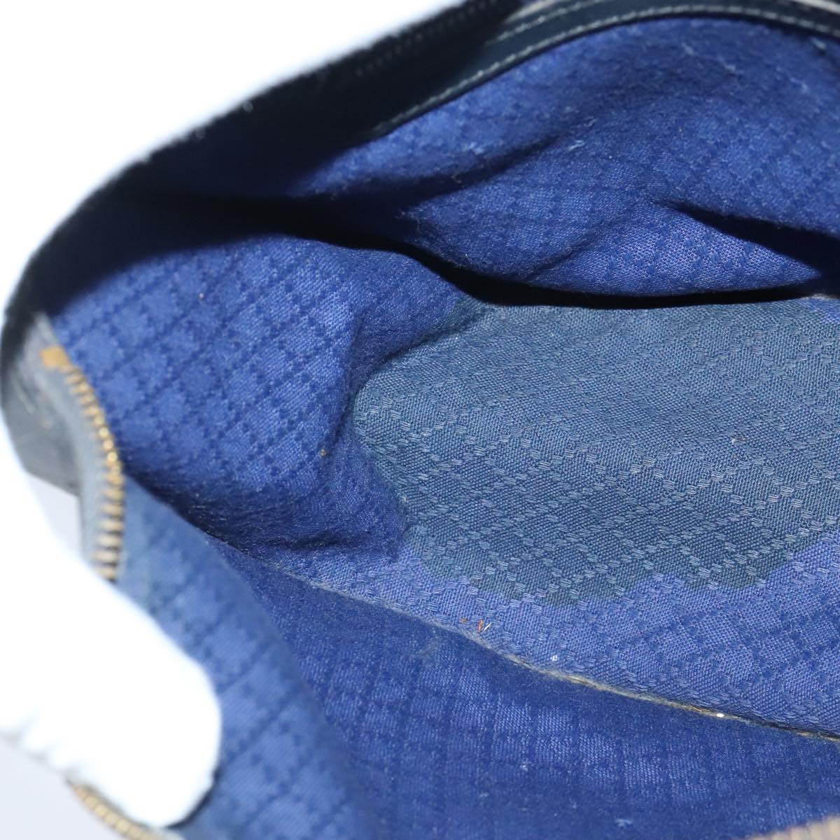 GUCCI GG Supreme Web Sherry Line Shoulder Bag PVC Leather Navy Gold 100690