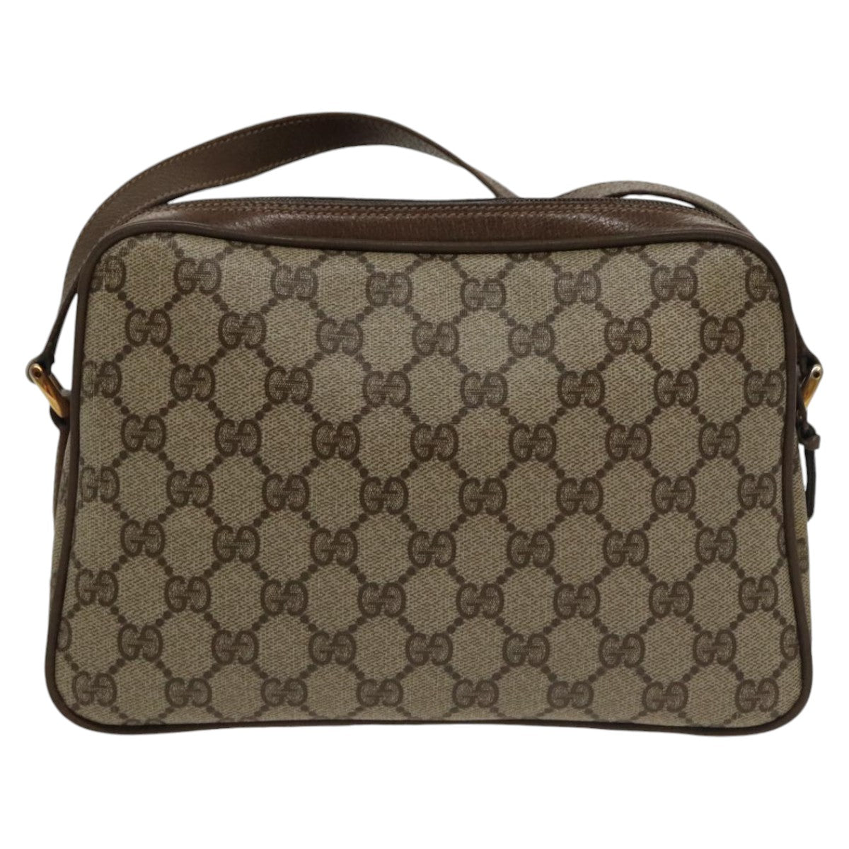 GUCCI GG Supreme Web Sherry Line Shoulder Bag PVC Beige 93 02 049 100696