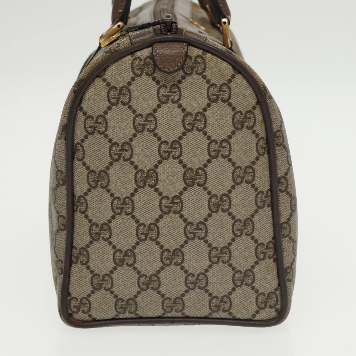 GUCCI GG Supreme Web Sherry Line Hand Bag PVC Beige Red 39 02 007 100697