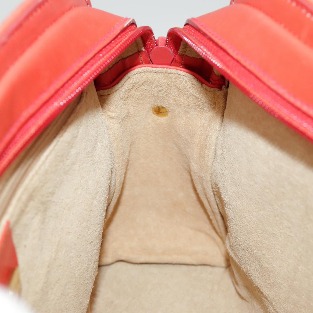 GUCCI Sherry Line Shoulder Bag Leather Orange Navy Red 100717