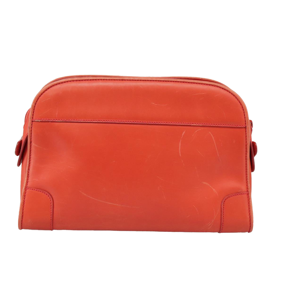 GUCCI Sherry Line Shoulder Bag Leather Orange Navy Red 100717