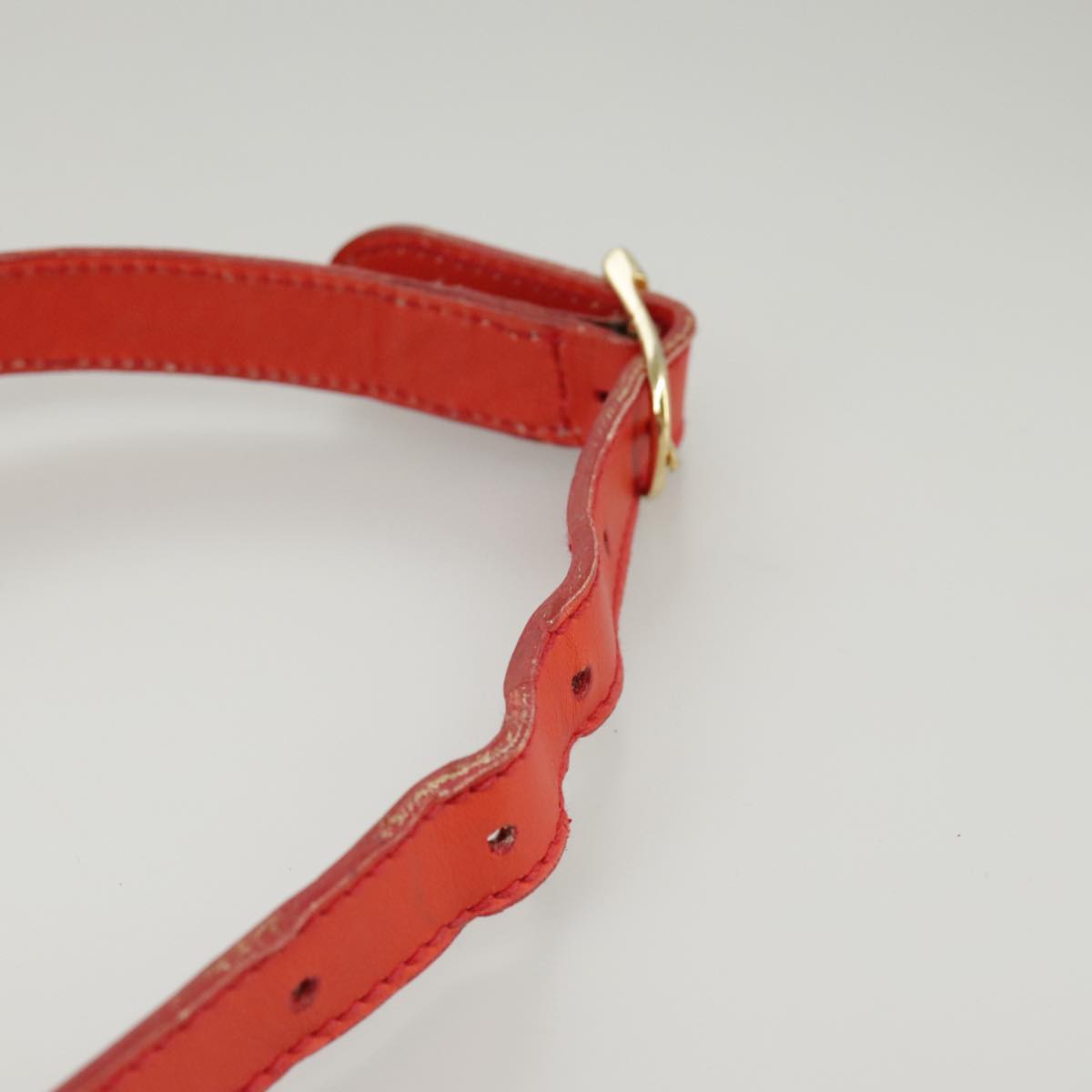 GUCCI Sherry Line Shoulder Bag Leather Orange Navy Red 100717