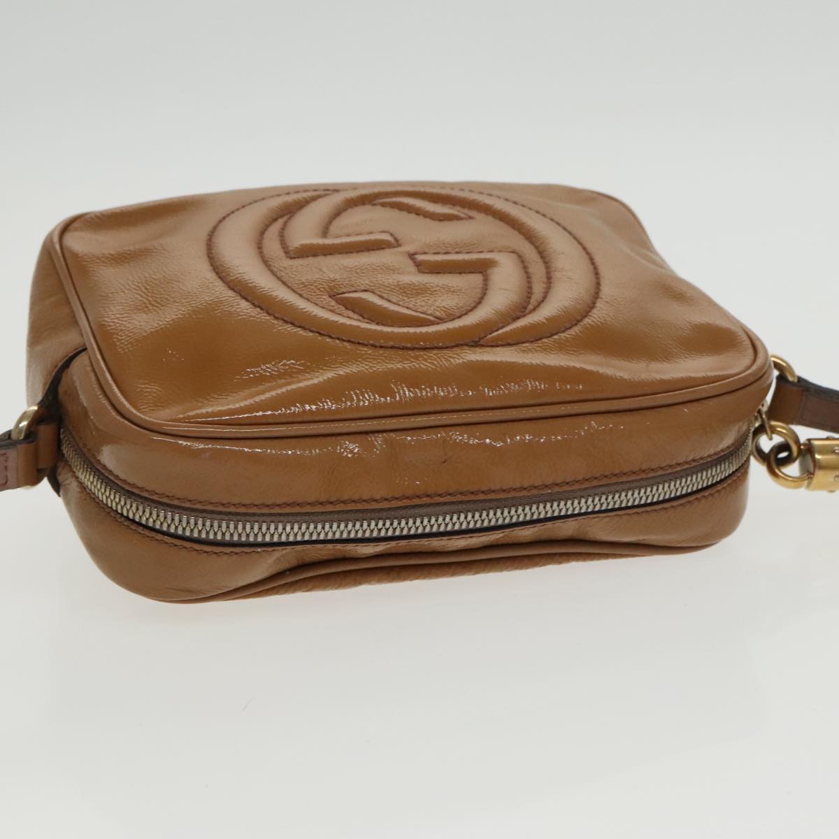 GUCCI Shoulder Bag Patent leather Yellow Gold 308364 100733