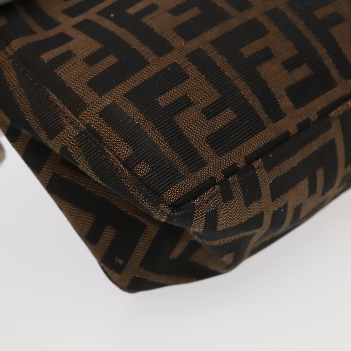 FENDI Zucca Canvas Pouch Brown Black 100791