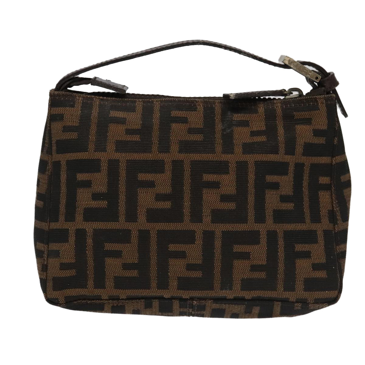 FENDI Zucca Canvas Pouch Brown Black 100791