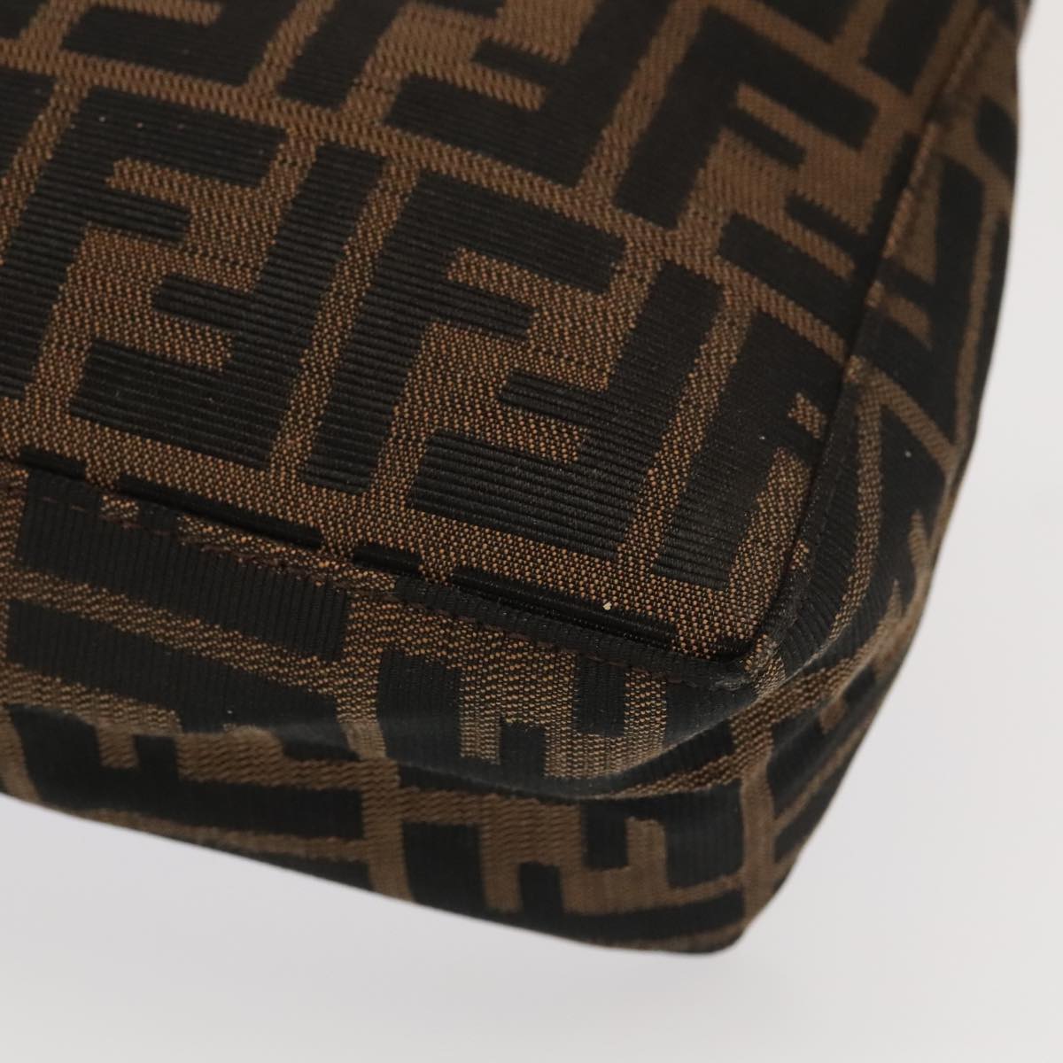 FENDI Zucca Canvas Pouch Brown Black 100791
