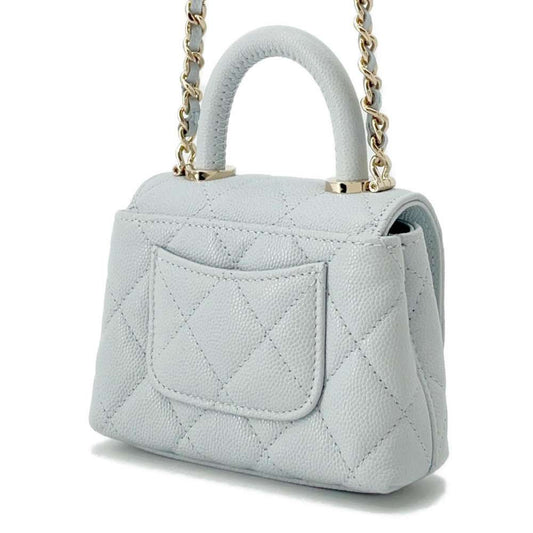 CHANEL Coco Handle ChainShoulder Light BlueAP4245 Caviar Leather Size micro