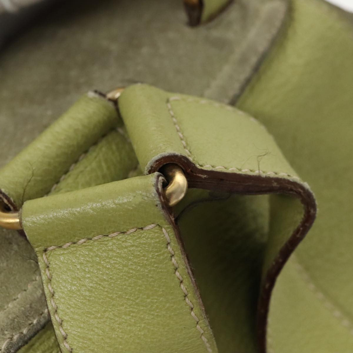 GUCCI Bamboo Backpack Suede Green Gold 003 2058 0016 100938