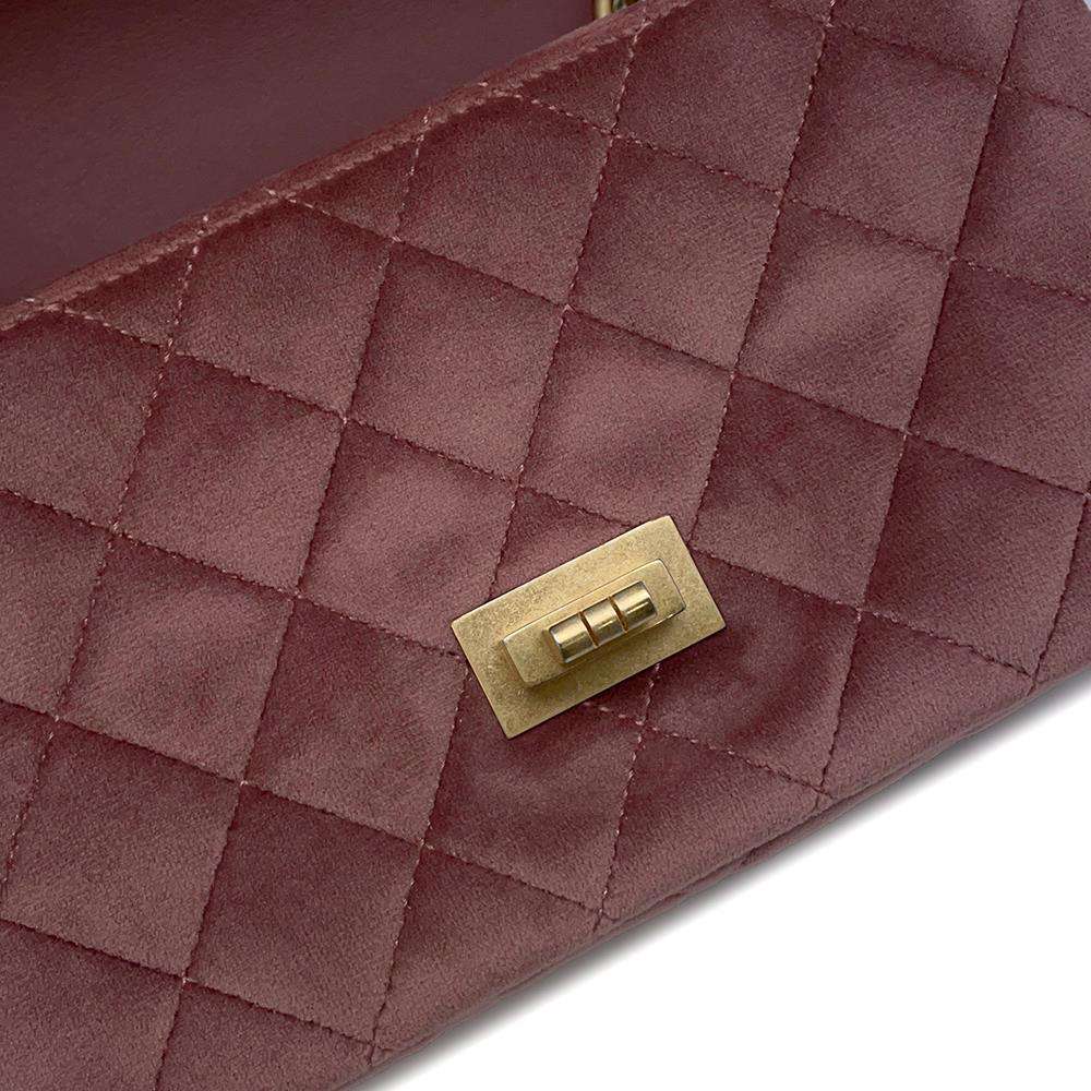 CHANEL 2.55 ChainShoulder Bag PinkAS0874 Velvet Size Mini