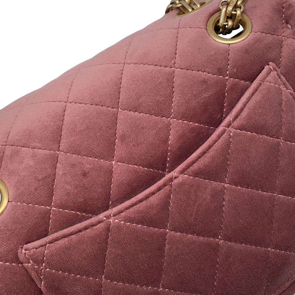 CHANEL 2.55 ChainShoulder Bag PinkAS0874 Velvet Size Mini