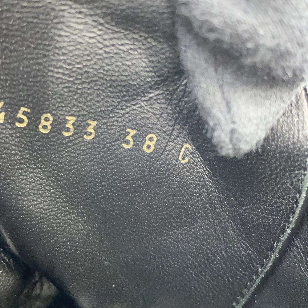 CHANEL Combat Boots Matelasse BlackG45833 Lambskin Size 38C