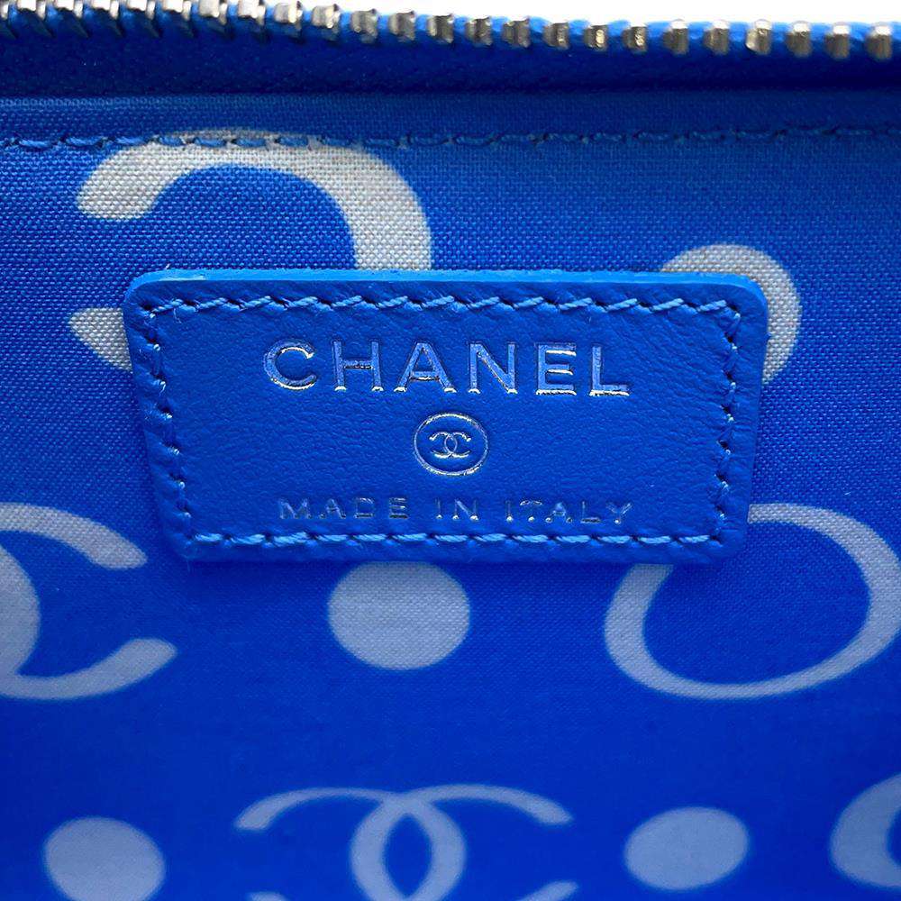 CHANEL Matelasse Fragment Card Case BlueAP3836 Caviar Leather