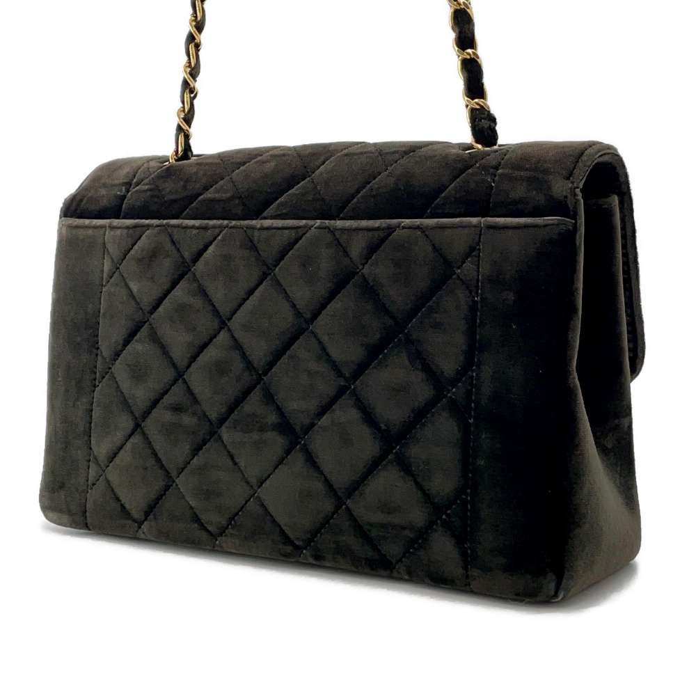 CHANEL Diana ChainShoulder Green Velour