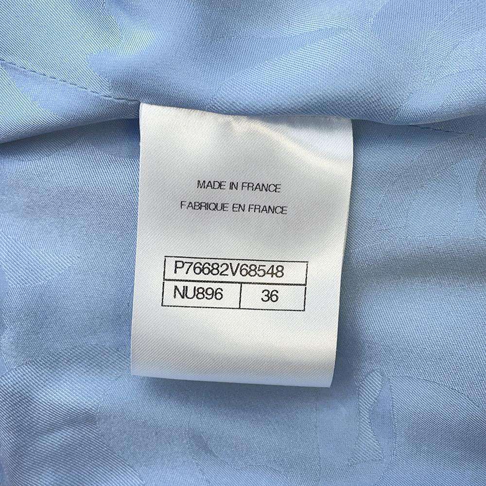 CHANEL Setup Short Sleeve Jacket Size 36 BlueP76682 Tweed