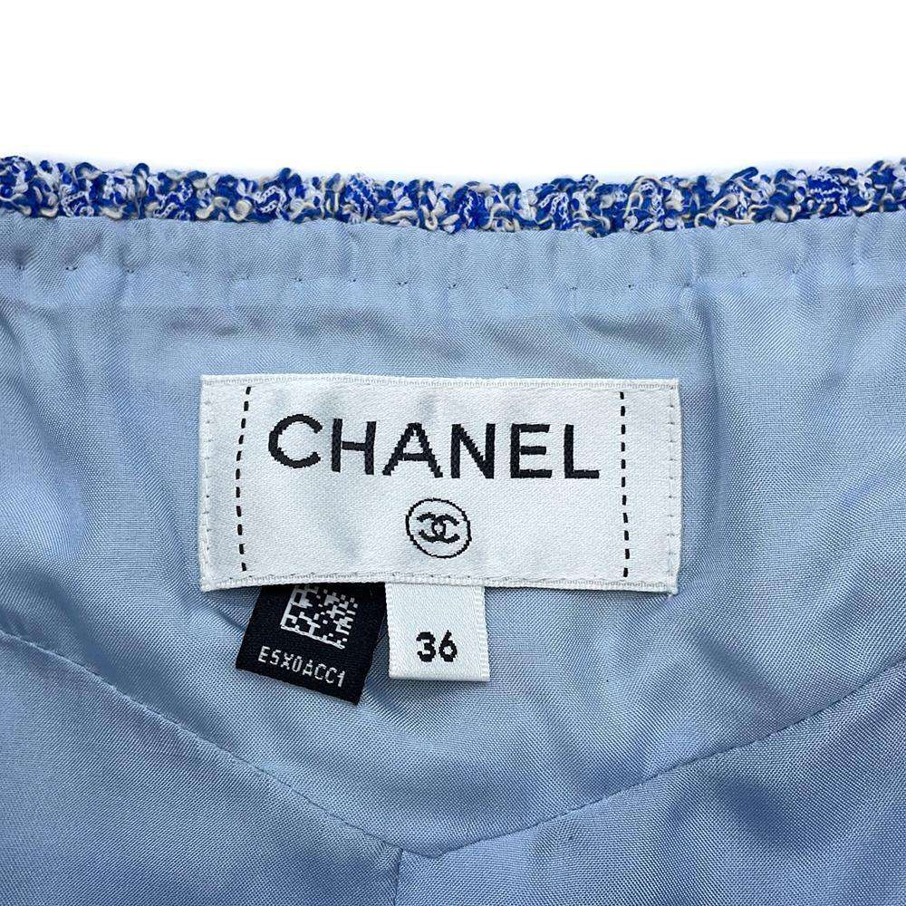 CHANEL Setup Skirt Size 36 BlueP76683 Polyester52% Cotton35% Polyamide7% Acryl6%