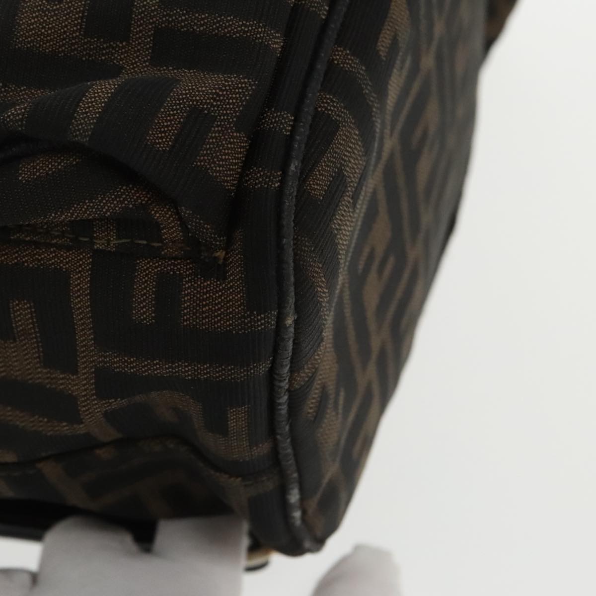FENDI Zucca Canvas Backpack Brown Black gold 101005